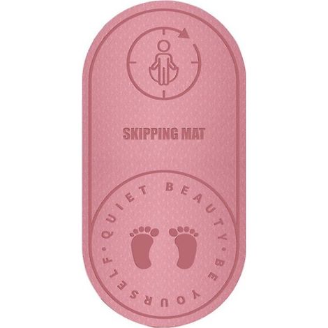 Hopprepsträningsmatta - 6mm/8mm tjock ljuddämpande hopprepmatta, hållbar och halkfri matta, lämplig för yoga och pilates Pink 126608MM (1/4)