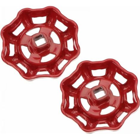 Red cast iron valve handwheel 7x7mm – Compatible with ball valves – Elegant retro design – For water supply taps (1/4)