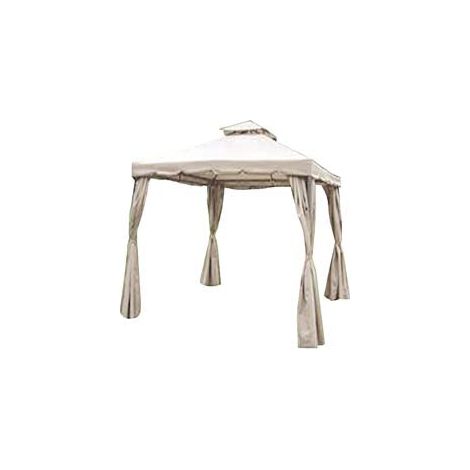 Gazebo In Metallo Con Chiusure Laterali - dimensioni mt.3x3x2,6/2h. - colore beige