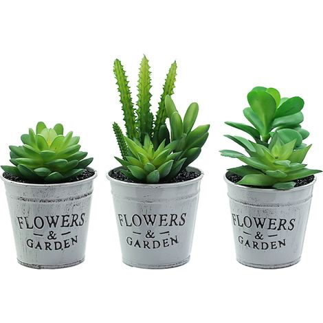 Plante Eucalyptus Artificielle - Lot De 3 Pots En Métal Galvanisé - Décoration Intérieure Pour Bureau Et Restaurant (1/5)