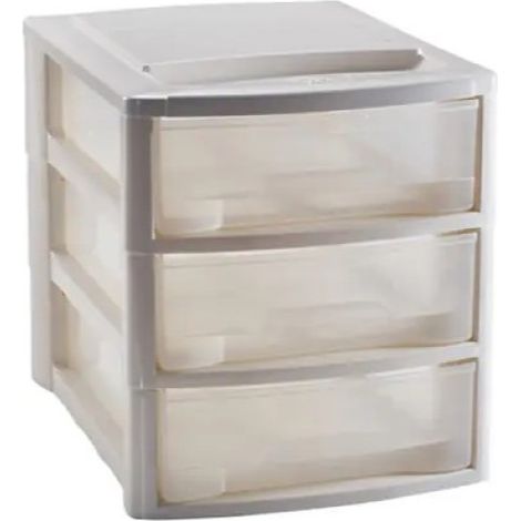 Midi Empire Kommode blau 27x36x30 cm, 3 Schubladen