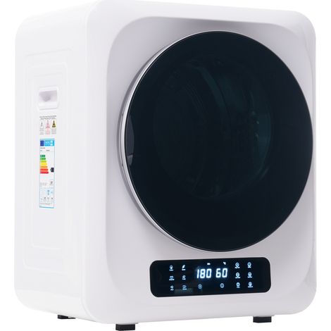 Mini Sèche-linge Mural 3kg (Capacité 4kg) Sèche-linge à Évacuation Compact 850W avec Écran LED, Désinfection UV et Tambour Inox pour Appartement