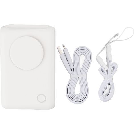 Portable 3-Speed Rechargeable Silent Mini Neck Clip Fan for Outdoor Cycling and Camping - White (1/5)