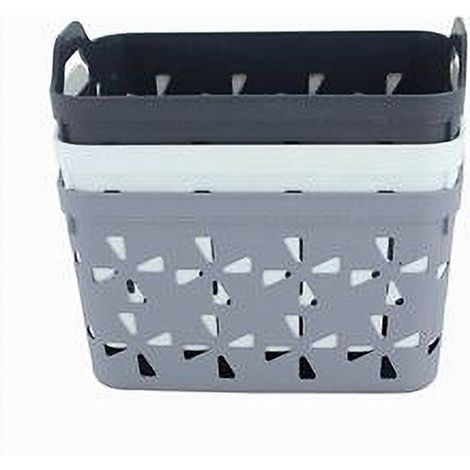 TRADE SHOP - Cesto Porta Oggetti Cestino Porta Tutto Con Maniglie 26x17x17 Cm Assortiti 10725 - (1/5)
