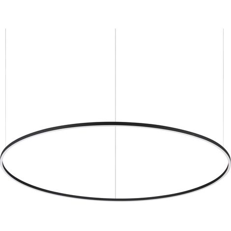 Sospensione Moderna Oracle Alluminio-Plastiche Nero Led 89W 3000K D150Cm (1/2)