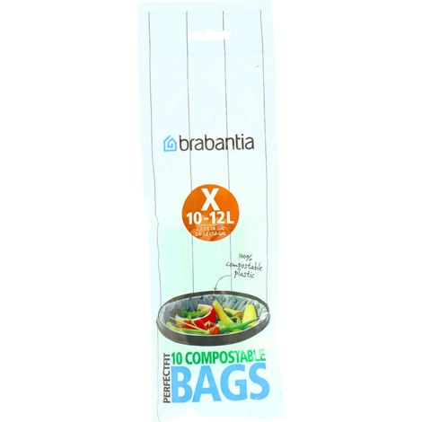 Kompostierbare Müllbeutel 10-12 Liter, 10 Beutel pro Rolle - Perfectfit X - Brabantia (1/3)