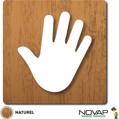 Plaque Privé - Wood Chêne naturel 90x90mm - 4350042 (1/3)