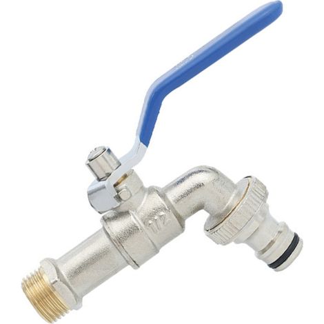 Rubinetto da esterno in ottone massiccio – attacco da 1/2 x 3/4", 190 g – resistente agli schizzi – antigelo e con elevata portata di acqua fredda per giardino e balcone. (1/3)