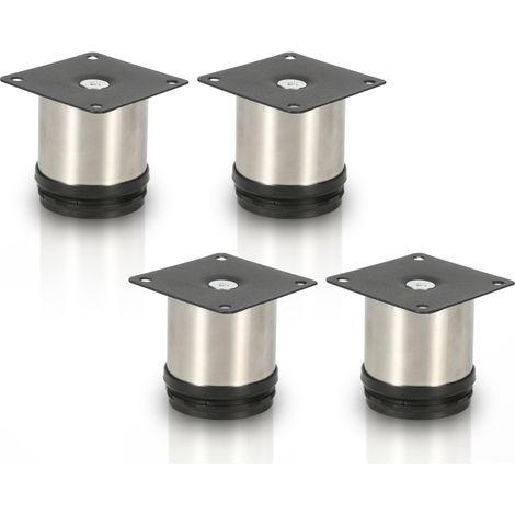 SWANEW 4 piedini per mobili piedini per mobili in acciaio inox diametro 40 mm altezza 50 mm nero regolabile in altezza (1/5)