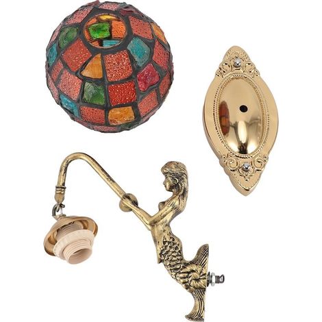 Wall light wall-mounted turque in iron and glass 60W E27 E26, lamp in mosaic decorative cables for salon and bedroom to bed (1/5)