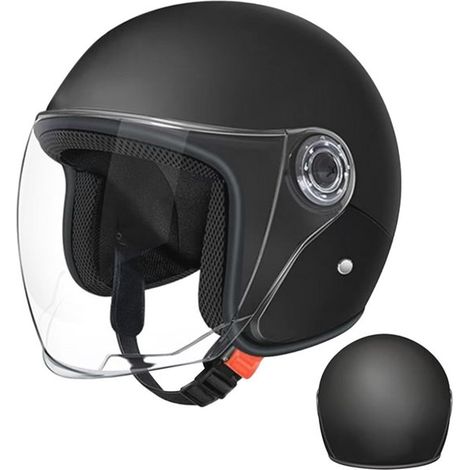 Casco de moto abierto - Casco de scooter vintage - Negro (1/5)