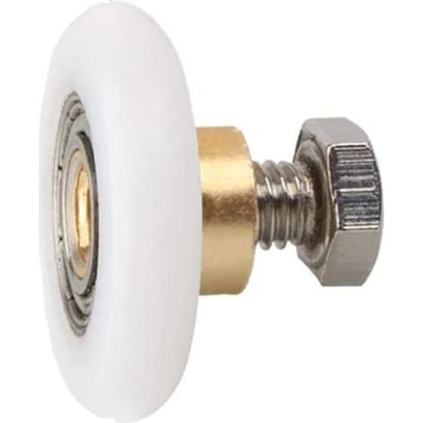 AGE 4pcs rouleaux de porte de douche, roues de porte coulissante en verre de salle de bain rouleaux de cuivre en nylon, accessoires de cabine de douche (1/4)