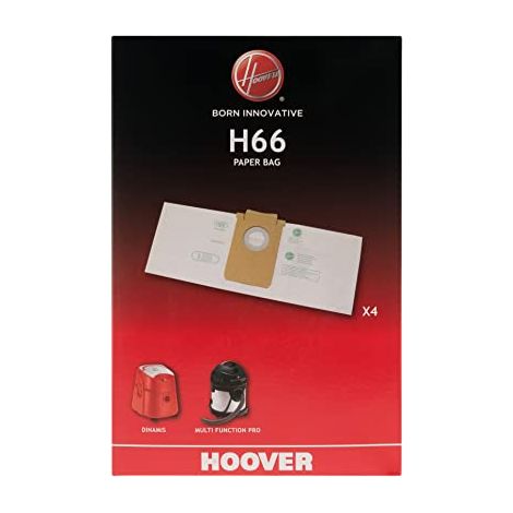 Hoover 35600852 H66 Sacchetti per Dinamis e Multi Function PRO (x4), 0 Decibel, Paper (1/3)