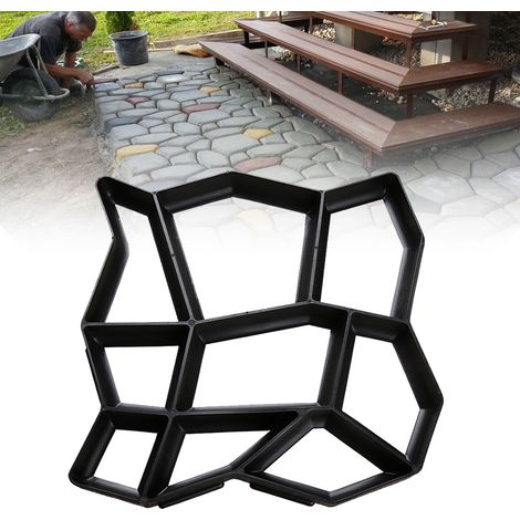 SWANEW 1 pezzi Stampi per cemento 43x43x4cm, lastre di pavimentazione, fattoria, giardino, giardino, decorazione del giardino, sentiero, fai da te, pavimentazione, riutilizzabile, colata, imitazione d (1/5)