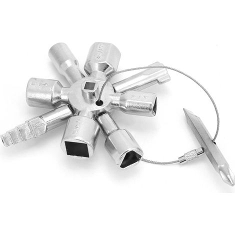 Clé multifonction 10 en 1 pour électricien, plombier, interrupteur en croix, clé carrée et triangulaire (1/5)