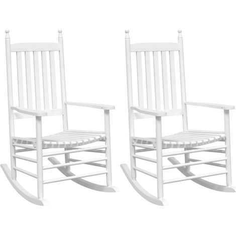 Maison Exclusive - Schaukelstühle mit Gebogenen Sitzen 2 Stk Weiß