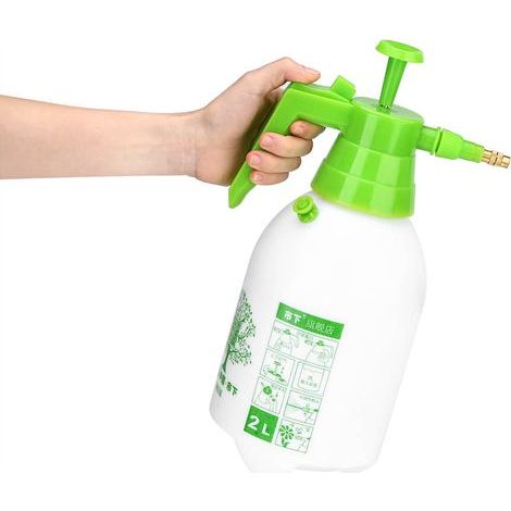 Pulvérisateur Universel Manuel 2L, Jet réglable, pour Eau et désherbant, brumisateur Jardin, Blanc et Vert (1/5)