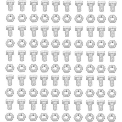 50 écrous en aluminium 50 boulons ensemble d'accessoires pour outils de serre (1/4)