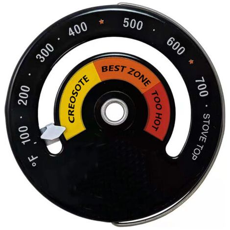 BUNTHAUS Lot de 1 Thermomètre pour Cheminée et Poêle, Jauge de Thermomètre Magnétique pour Tuyau de Cheminée en Bois Rond Four (1/5)