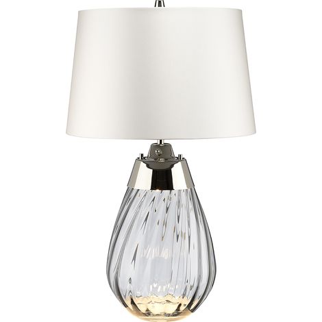 Lampada Da Scrivania Contemporanea Lena Metallo Vetro Grigio Fumè 1 Luce E27