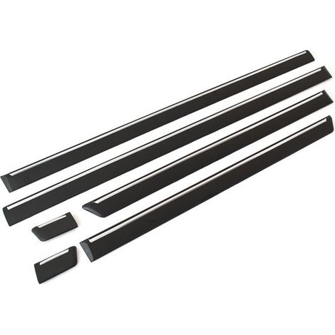 Moulures latérales Peugeot 406 99-04 – Ensemble de 6 pièces – Couleur noir non peint avec baguettes chromées – Clips inclus