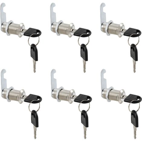 6PCS Serrures pour Boîte,Lettres avec Cylindre de 30 mm Cerradura Buzon,Sécurité Améliorée avec 4 Plaques de Serrure Différentes pour Meubles, Armoires, Camping-Cars et Bricolage (1/4)