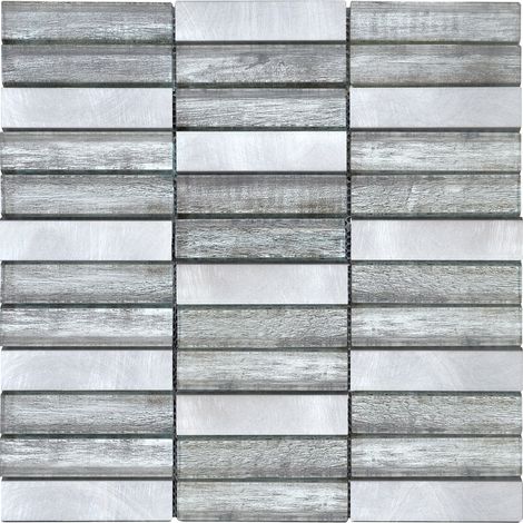 MOSAIQUE BRIQUETTE FANTASIA GREY 1 PLAQUE 30 x 30 CM CASA LINEA