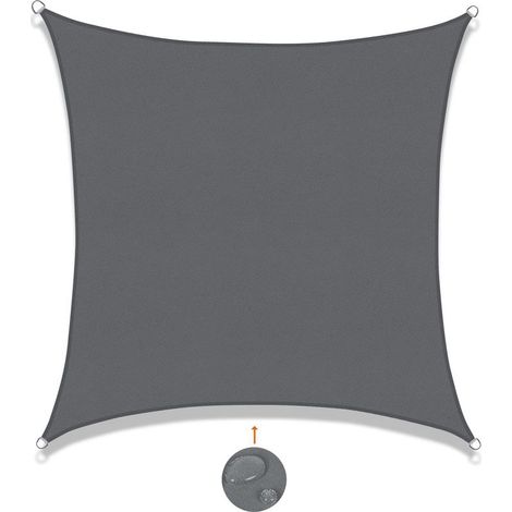 Voile d\\'ombrage Rectangulaire 4x4m Imperméable Toile Ombrage UV Protection (1/5)
