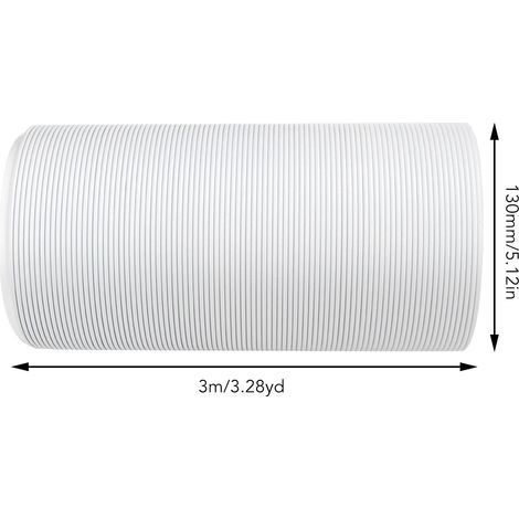 Tuyau d'évacuation climatiseur mobile en PP renforcé acier, 130 mm x 3 m, filetage gauche (1/4)