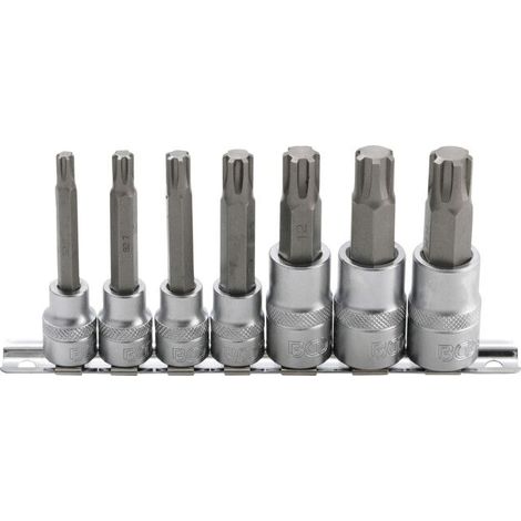 Jeu de douilles à embouts 10 mm (3/8") / 12,5 mm (1/2") Profil cannelé (pour Ribe) M6 - M14 7 pièces BGS