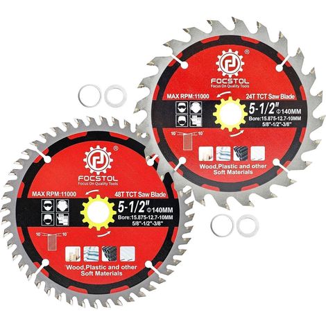 Kreissägeblatt Holz Sperrholz Spanplatten Zähne 24 48 140mm 24T+48T 2 (1/5)