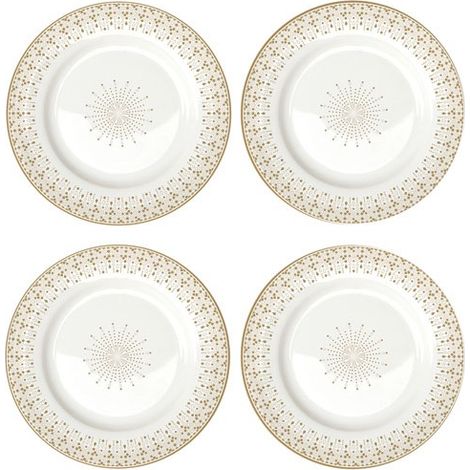 easy-life Juego de Platos de Postre Blanco 19 cm