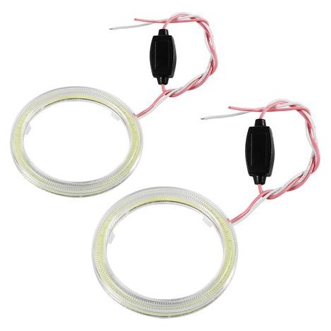 1 paire Auto Halo anneaux Angel Eye COB puces phare DRL LED pour moto voiture 60mm (1/5)