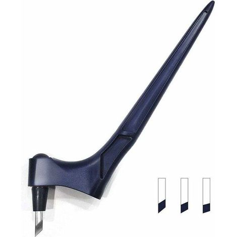 Outil de coupe d'artisanat, couteau artisanal de précision en acier inoxydable, avec 3 morceaux de lame rotative à 360 degrés, outil de coupe d'art artisanal, scrapbook (3 lames, bleu), (1/4)