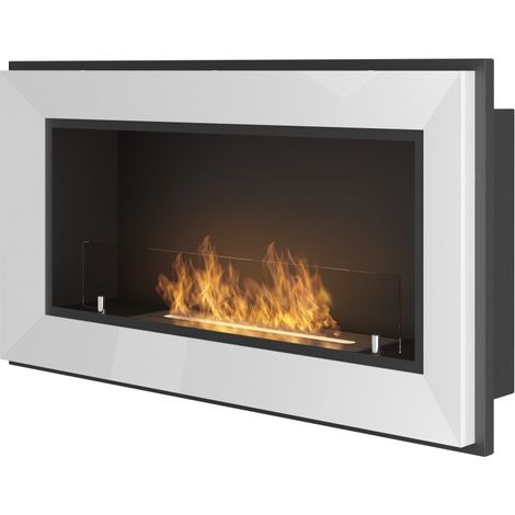 Caminetto a Bioetanolo Frame 900 SimpleFire da incasso Bianco con Vetro (1/5)