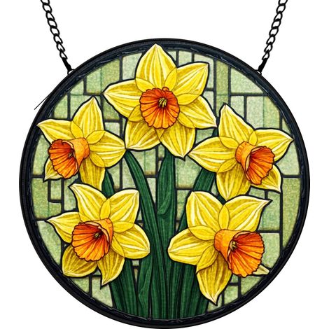 30 cmAttrape-soleil en vitrail fleurs décoratives, suspension fenêtre, cadeau anniversaire femme homme (1/5)