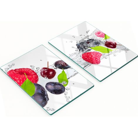 Bandejas decorativas de vidrio para servir aperitivos, frutas y agua, 2 x 40 x 52 cm. (1/5)