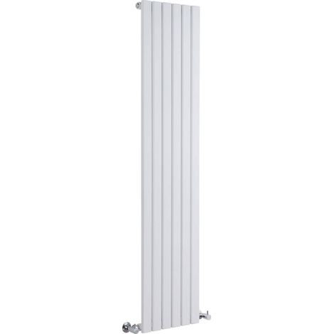 Milano Capri White Vertical Column Single Flat Panel Radiator - 1600mm x 354mm (1/5)