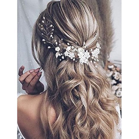 Peigne à cheveux JeiibrZui vert strass - Bijou de tête en cristal pour mariage et gala - Accessoire élégant pour la mariée et ses demoiselles (1/5)