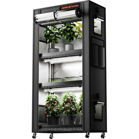Spider Farmer plantstand110 mit Wachstumslicht und Zelt für Zimmerpflanzen Blumen