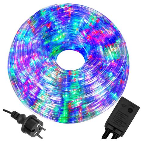 Serpiente de luz de 10 metros multicolor con 240 LED y programador IP44.
