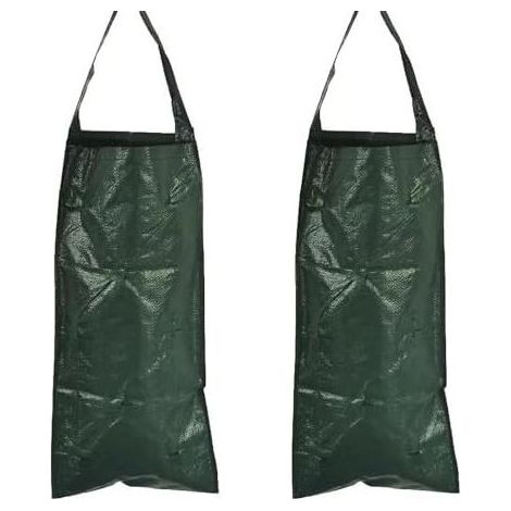3-teiliges Pflanzbeutel-Set, atmungsaktive, vertikale Hängebeutel mit 10 Löchern für Erdbeeren, Tomaten und Gemüse (Dunkelgrün) (1/5)