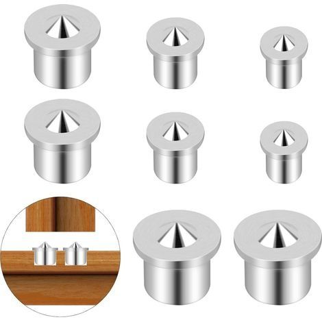 Lot de 8 pointes de centrage de chevilles en acier inoxydable 6/8/10/12 mm pour le travail du bois et les outils de perçage (1/5)