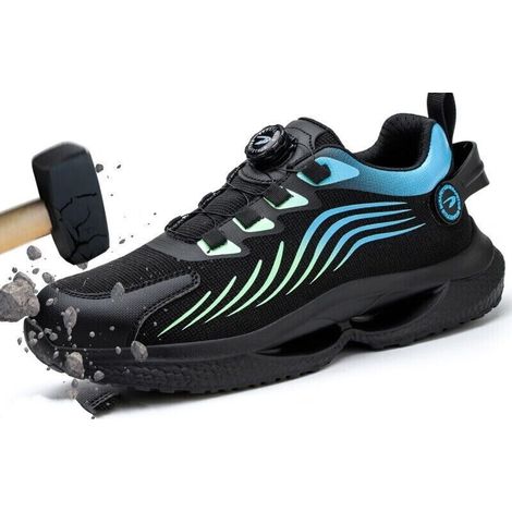 Men's safety work shoes in extra-large sizes, slip-resistant and puncture-proof, with rotating buckle, breathable and durable – size 37