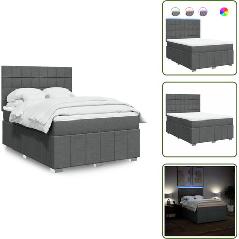 Boxspringbett mit Matratze Dunkelgrau 140x200 cm Stoff - Boxspringbett - Boxspringbetten - Bett - Bettgestell (1/5)