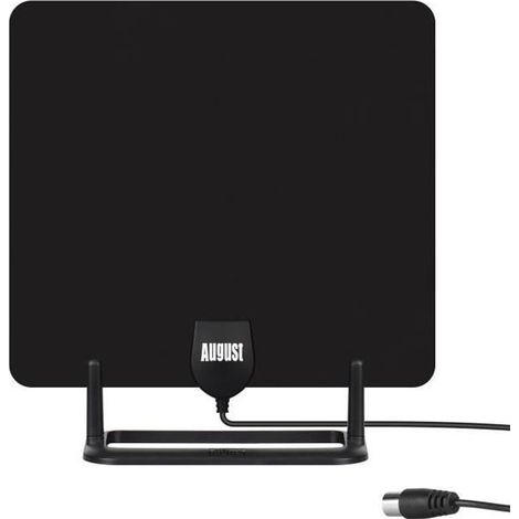 Antenne TV Intérieure - August - DTA450 - Haut gain 5 dBi - Câble de 3m - UHF-VHF (1/4)