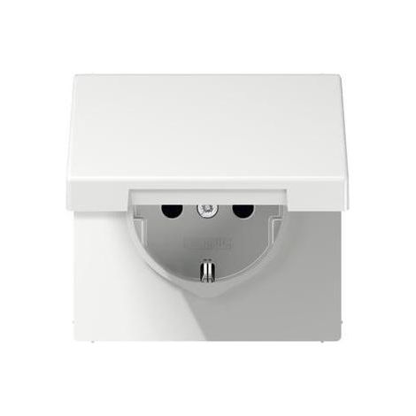 Jung Steckdose 1-fach alpinweiß glänzend UP Klappd IP44 LS 1520 KL WW (1/5)