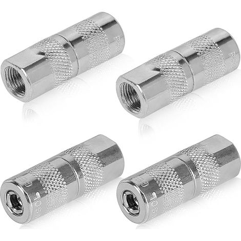 4 x Adaptateur de Coupleur de Graisseur 1/8 NPT à 4 Mâchoires pour Tube de Pompe à Graisse (1/5)
