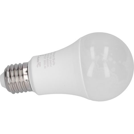 9-W-WLAN-Glühbirne, E27-Fassung, RGB-Farbwechsel, unterstützt Google-Sprachsteuerung, 2700–6500 K, 100–240 V (1/5)