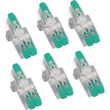 20 Pièces Connecteur à Levier 1 Entrée 2 Sorties pour Câbles 0.5‑6mm², 41A 450V, Jonction Électrique Rapide (1/5)
